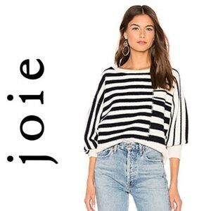 Joie Black and White Striped Sweater